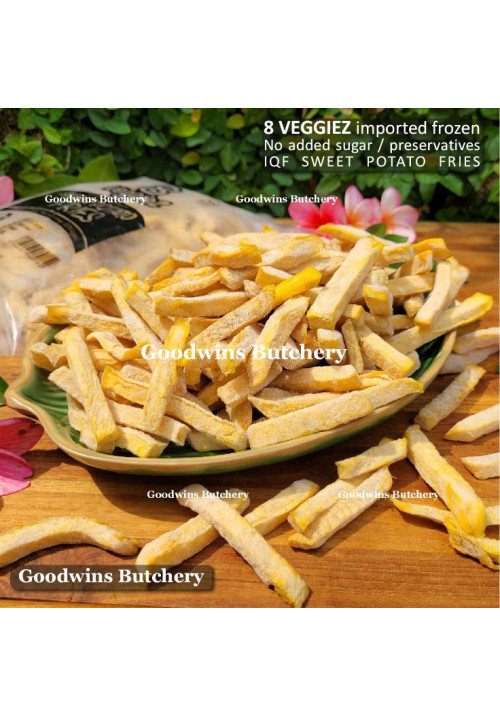8Veggiez IQF frozen fries SWEET POTATO WHITE - UBI ASE PUTIH 500g 8 Veggiez (new packaging)